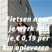 Fietsen naar je werk kan je € 0,19 per km opleveren